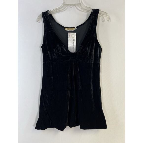 NWT VTG Y2K Black Babydoll Top Velvet Fairycore Whimsigoth Dark Romance Italy - Picture 2 of 11